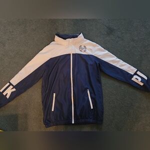 Extra small, PINK, Victoria's secret, blue and white track jacket
